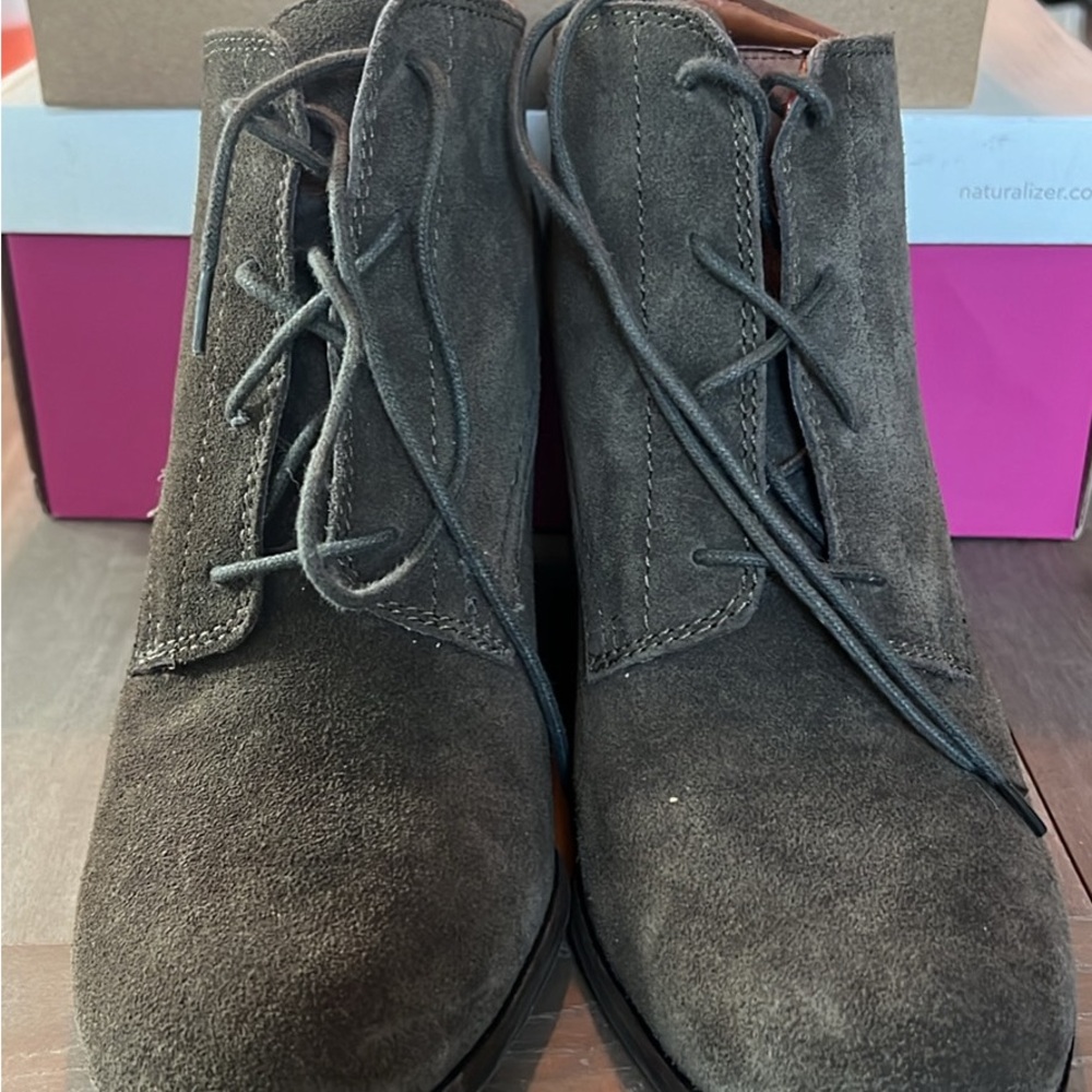Lucky Brand Black Lace Up Boots Suede